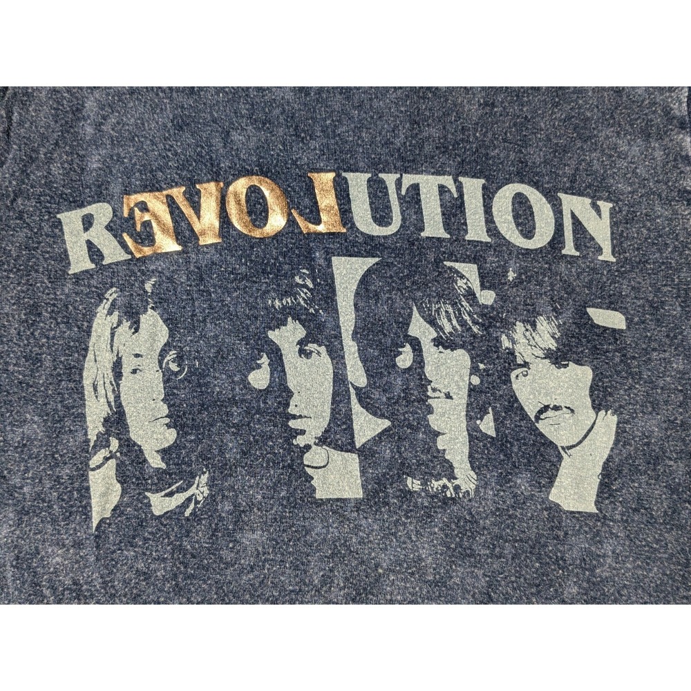 THE BEATLES REVOLUTION Juniors M (7-8) Blue Rayon Stretch Graphic T-Shirt NEW - Picture 2 of 12